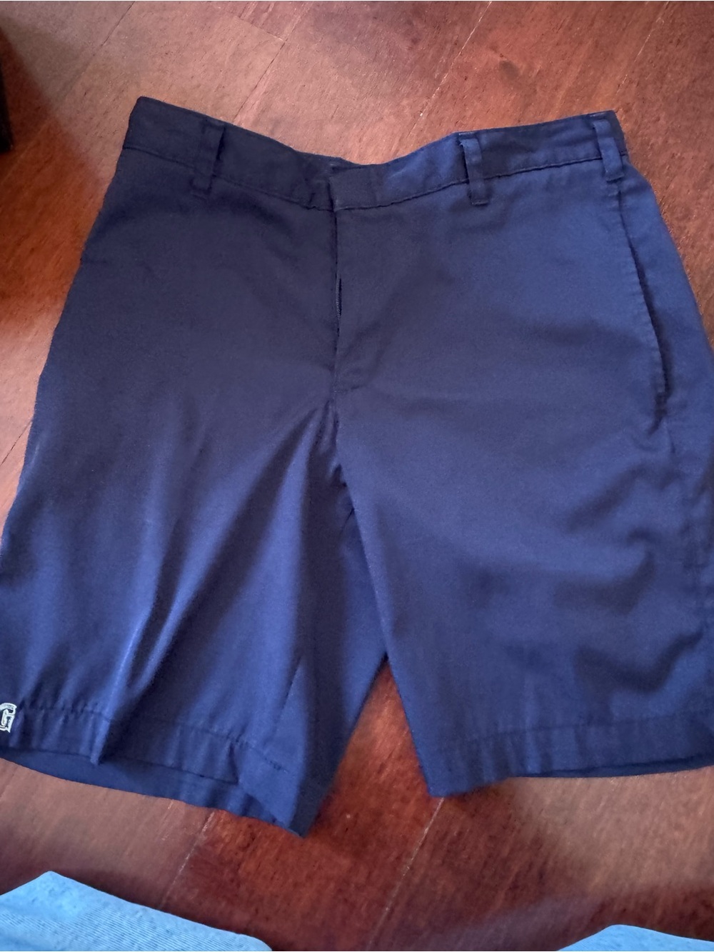Men's Dark Blue Flat Front Casual Shorts